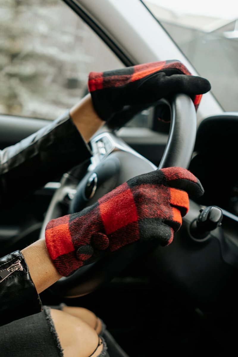 Buffalo Print Hat and Glove Set - Final Sale
