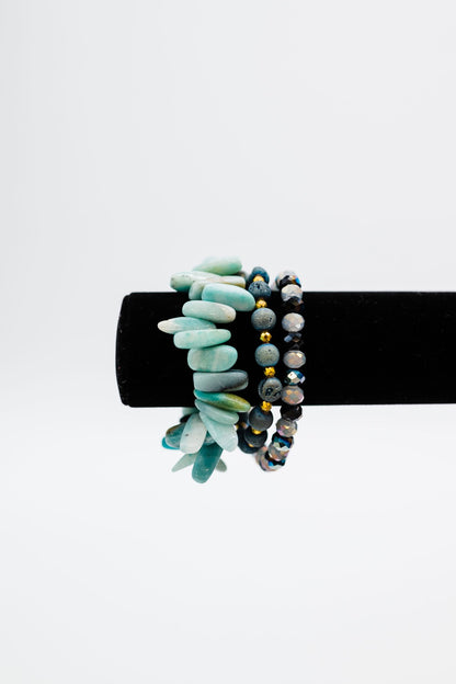 Milena Bead + Stone Bracelet Stack - Final Sale