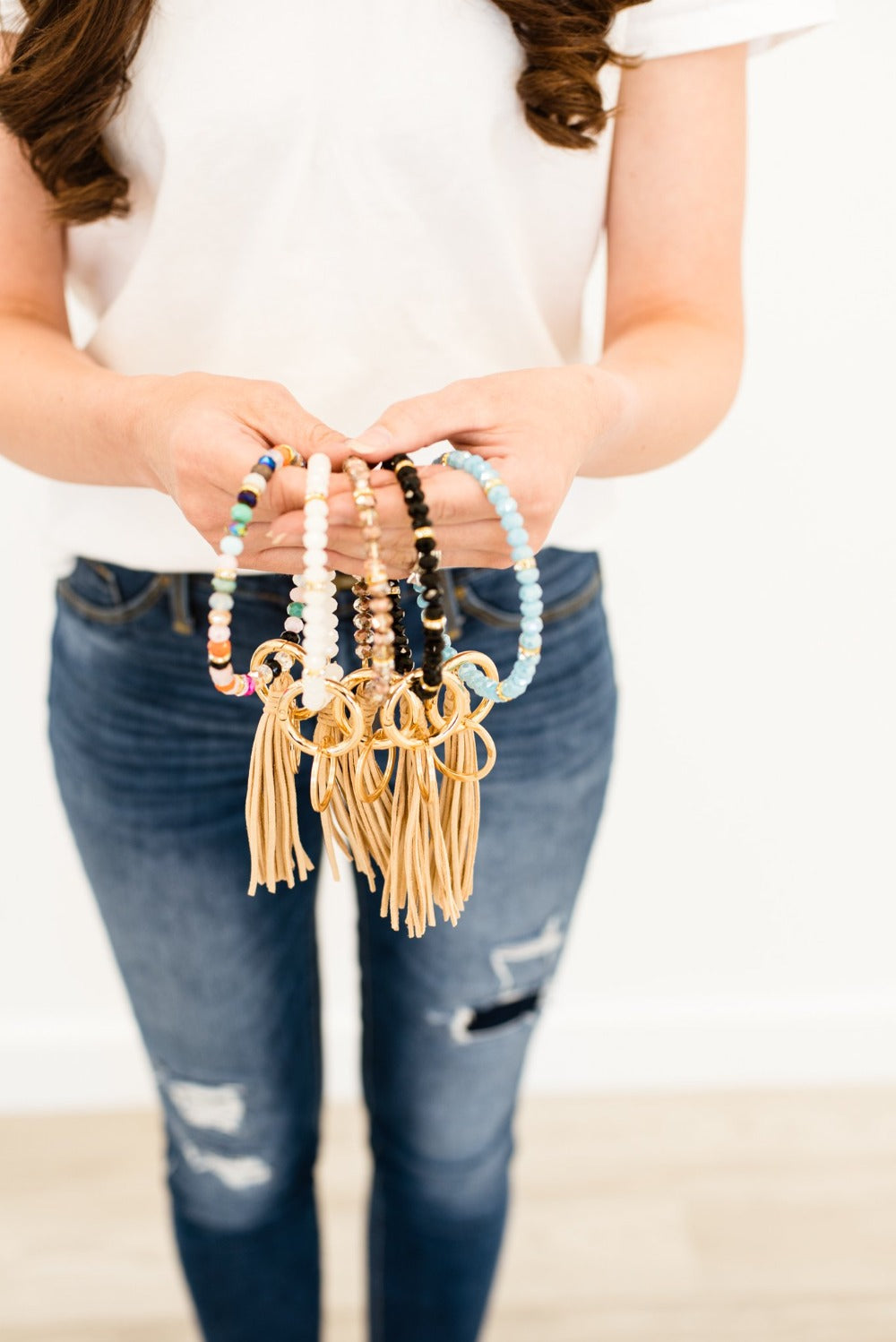 Zoey Beaded Keychain Bracelet - Final Sale