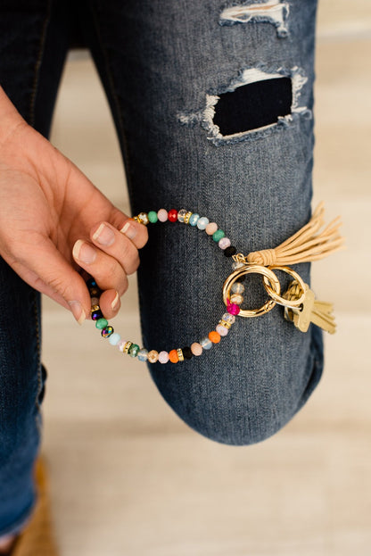 Zoey Beaded Keychain Bracelet - Final Sale