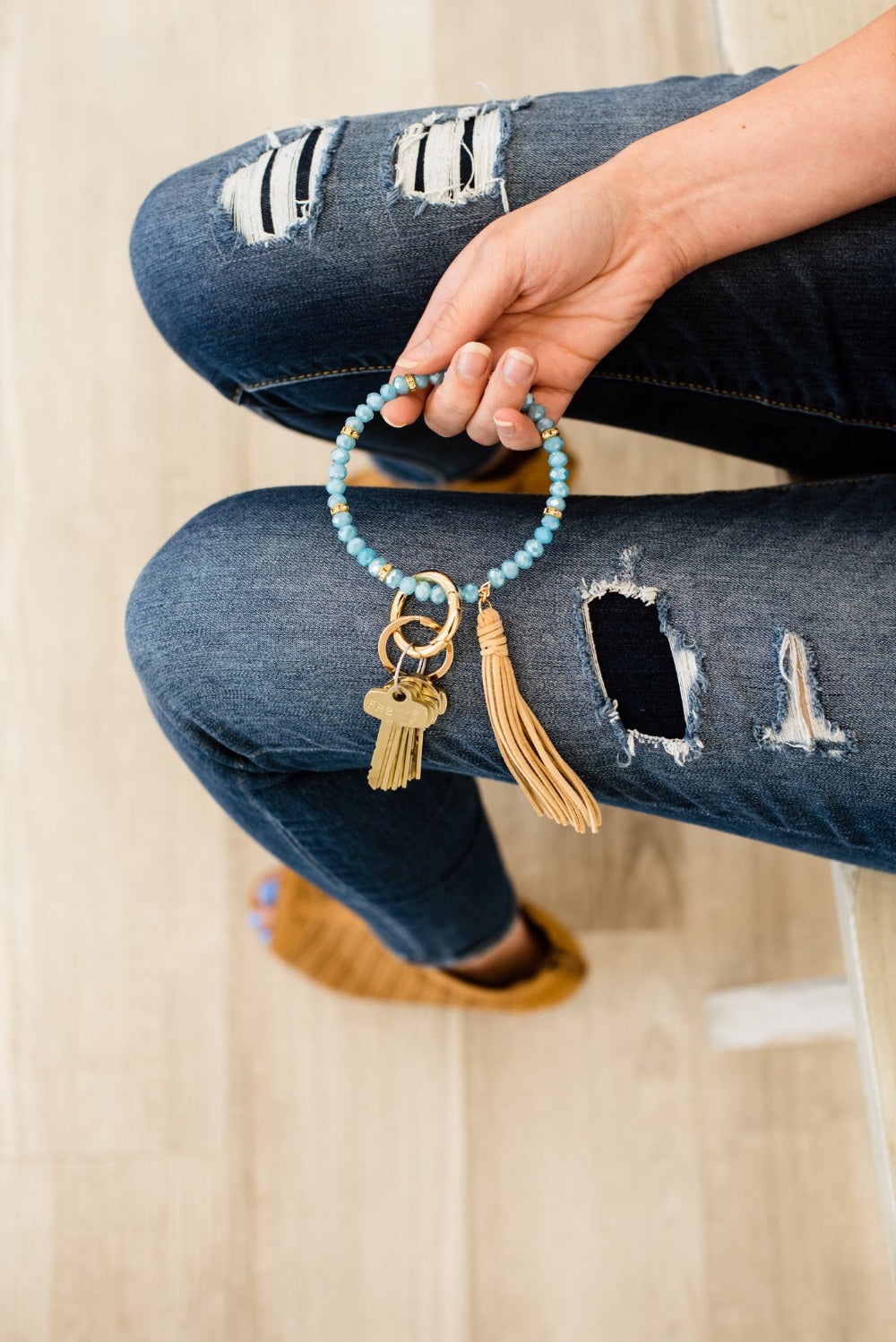 Zoey Beaded Keychain Bracelet - Final Sale