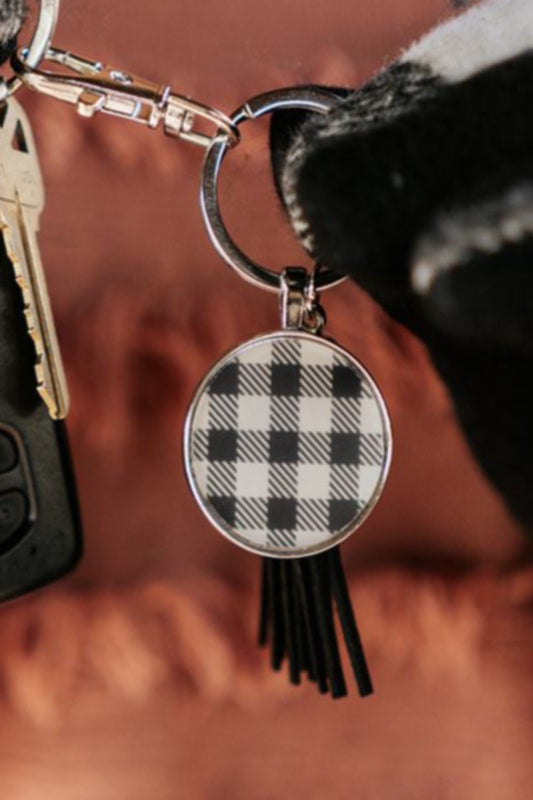 sequoia buffalo plaid disc keychain - final sale