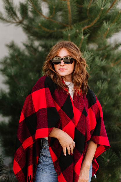 Sorrell Buffalo Plaid Poncho - Final Sale