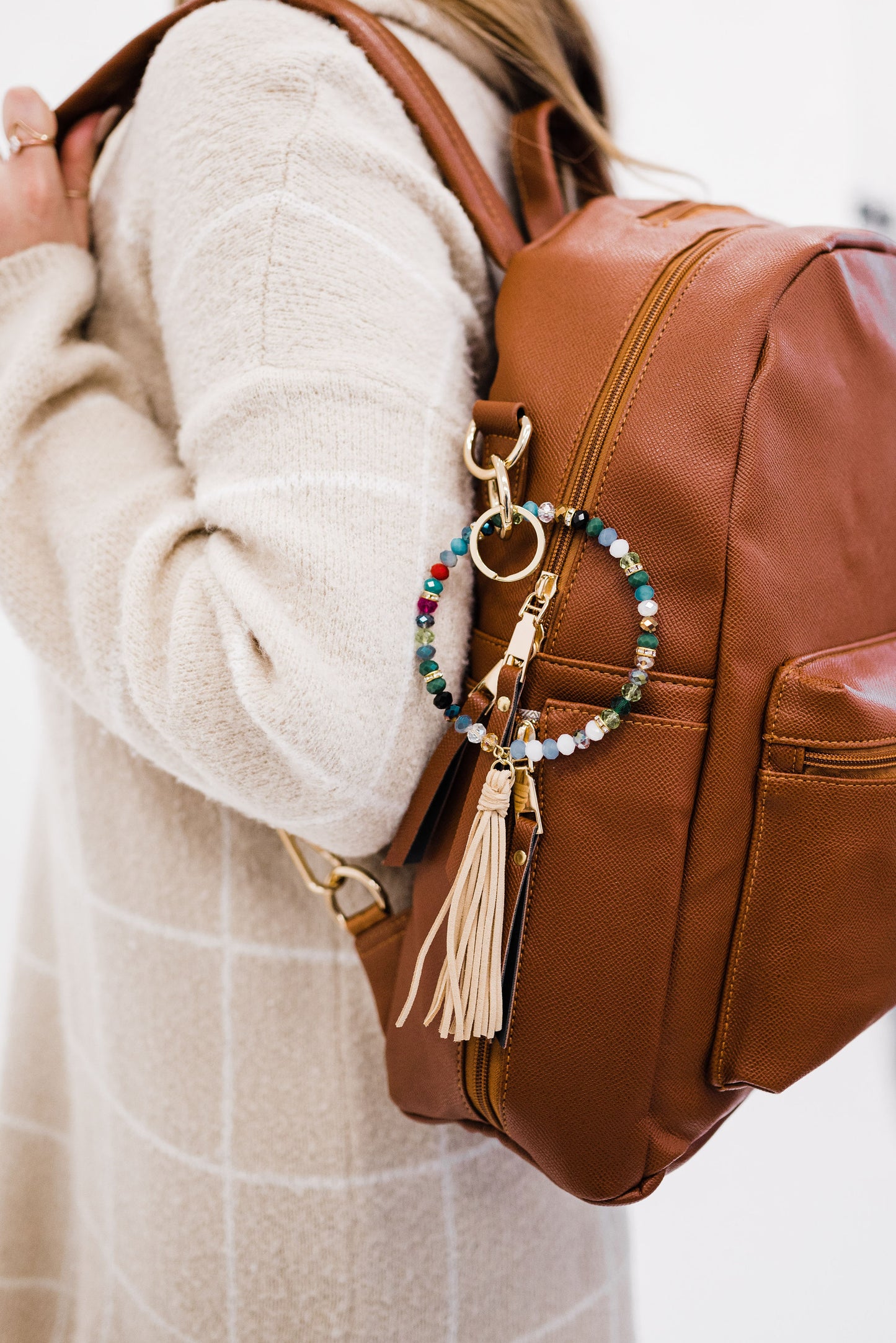 Zoey Beaded Keychain Bracelet - Final Sale