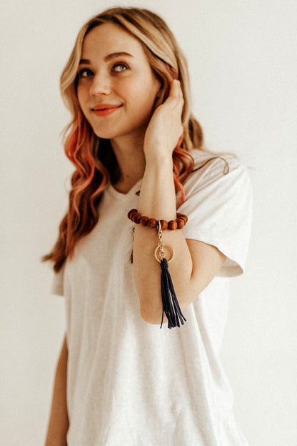 Ivy Wooden Keychain Bracelet - Final Sale
