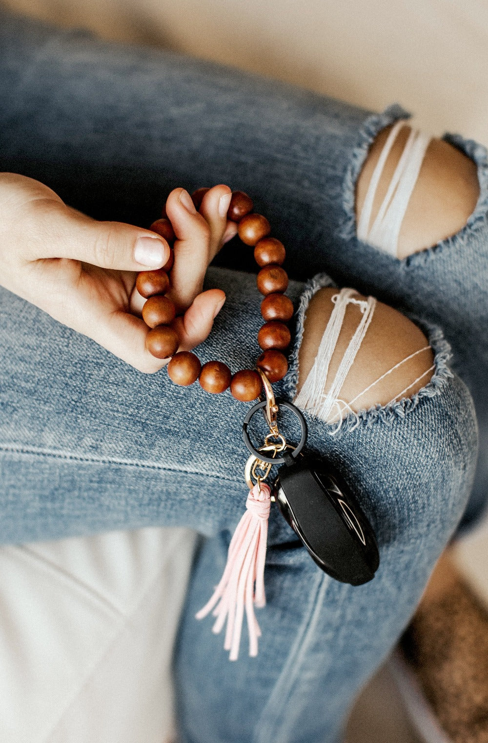 Ivy Wooden Keychain Bracelet - Final Sale