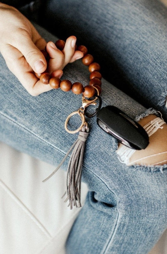 Ivy Wooden Keychain Bracelet - Final Sale