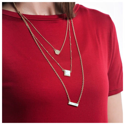 Emma Stone and Pave Tri Layer Necklace - Final Sale