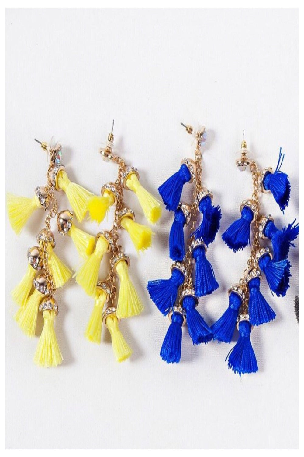 tassel and rhinestone statement earrings - final sale