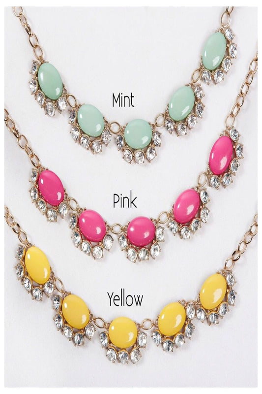Rhinestone Bloom Statement Necklace - Final Sale