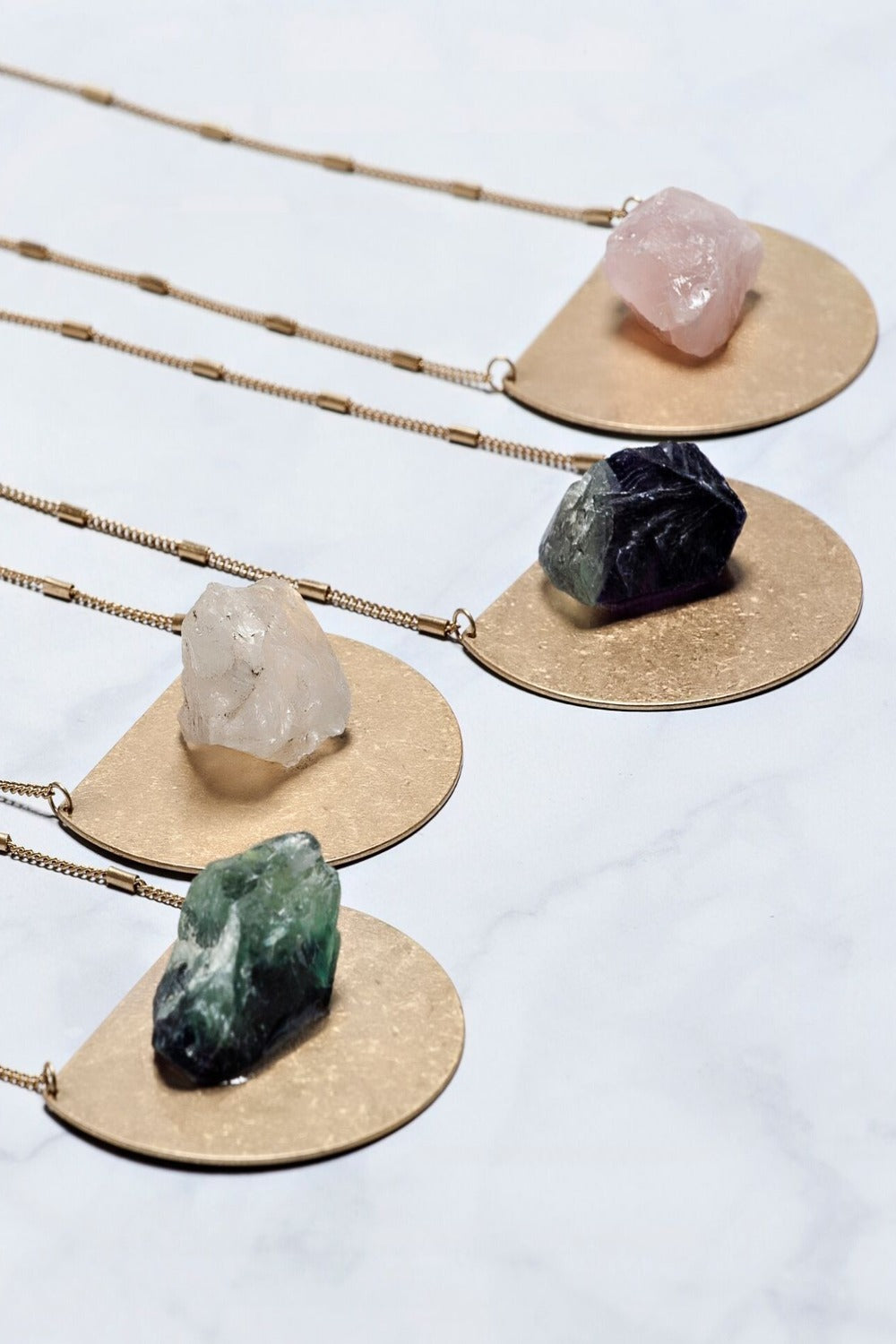 Medallion Mounted Natural Stone Pendant