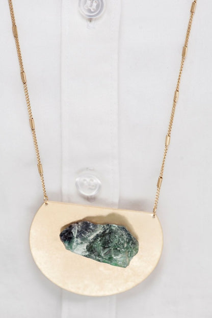Medallion Mounted Natural Stone Pendant