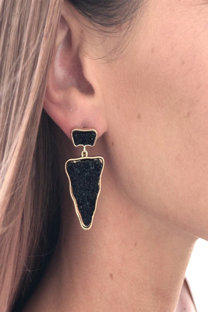 resin druzy statement earrings - final sale