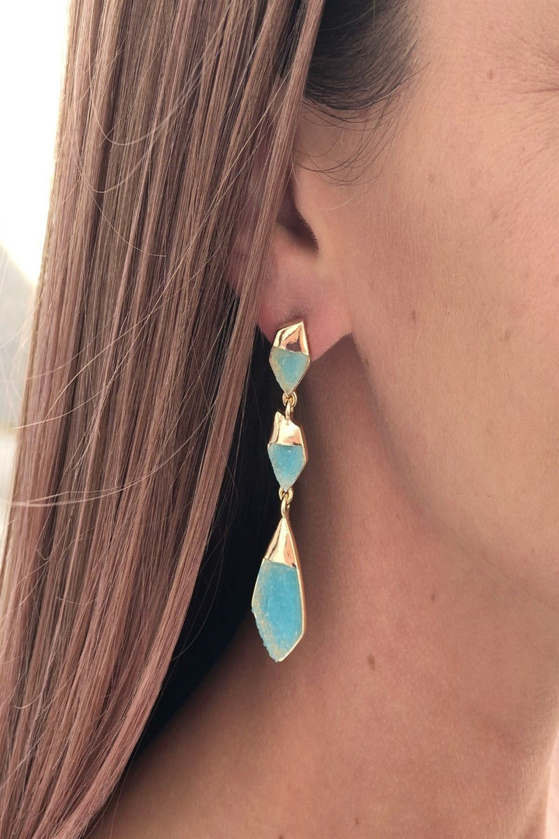 resin druzy statement earrings - final sale
